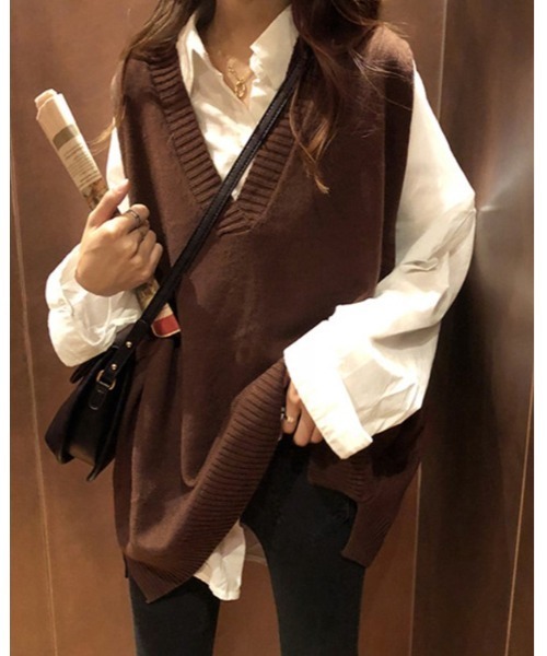 Ritzy(リッツィー)の「Vネックベスト(ベスト・レディース・ホワイト/ブラウン/グレー/ブラック・FREE)」の10枚目の写真