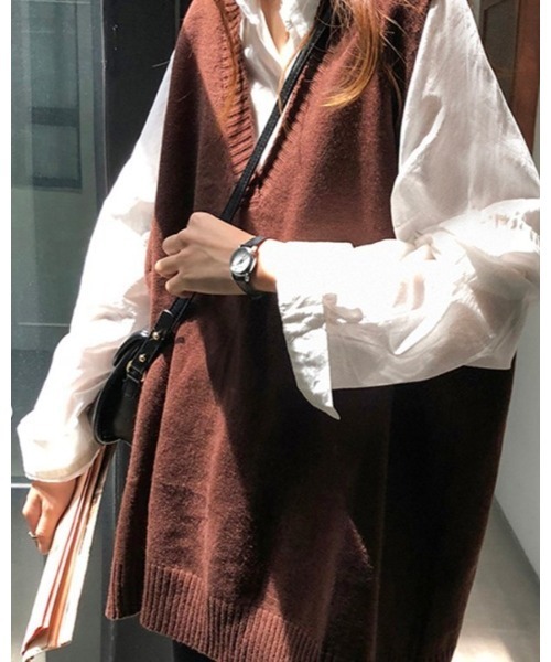 Ritzy(リッツィー)の「Vネックベスト(ベスト・レディース・ホワイト/ブラウン/グレー/ブラック・FREE)」の5枚目の写真