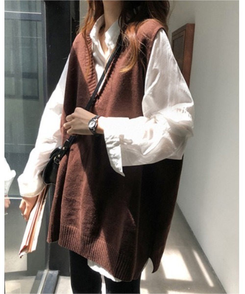 Ritzy(リッツィー)の「Vネックベスト(ベスト・レディース・ホワイト/ブラウン/グレー/ブラック・FREE)」の21枚目の写真