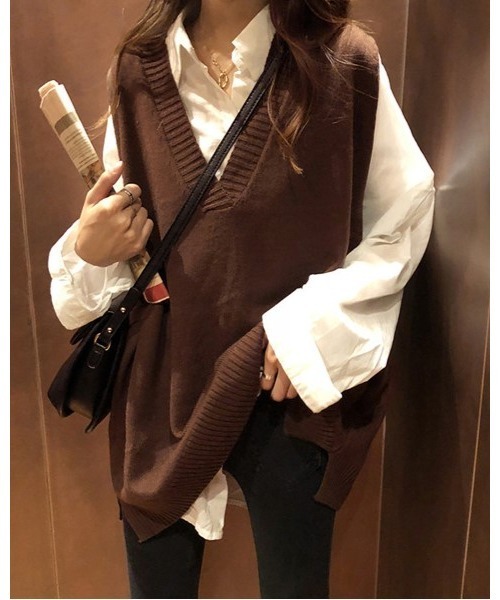 Ritzy(リッツィー)の「Vネックベスト(ベスト・レディース・ホワイト/ブラウン/グレー/ブラック・FREE)」の19枚目の写真