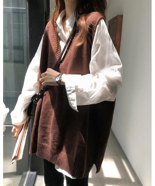 Ritzy(リッツィー)の「Vネックベスト(ベスト・レディース・ホワイト/ブラウン/グレー/ブラック・FREE)」の8枚目の写真