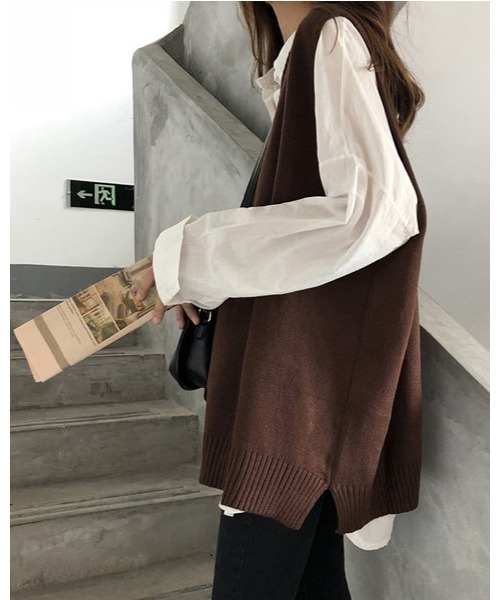 Ritzy(リッツィー)の「Vネックベスト(ベスト・レディース・ホワイト/ブラウン/グレー/ブラック・FREE)」の17枚目の写真