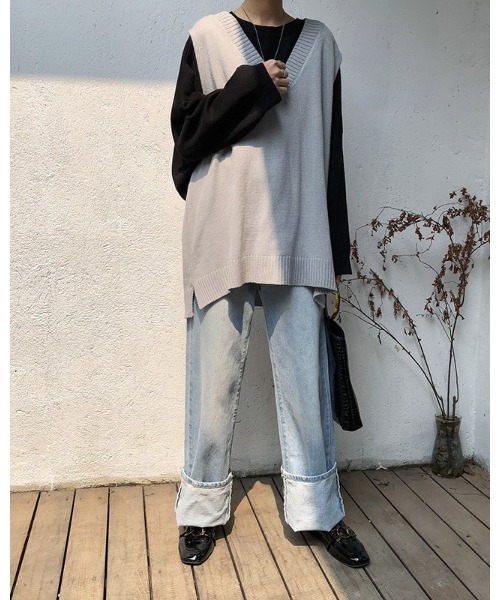 Ritzy(リッツィー)の「Vネックベスト(ベスト・レディース・ホワイト/ブラウン/グレー/ブラック・FREE)」の14枚目の写真