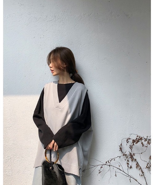 Ritzy(リッツィー)の「Vネックベスト(ベスト・レディース・ホワイト/ブラウン/グレー/ブラック・FREE)」の11枚目の写真