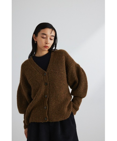STYLEMIXER(スタイルミキサー)の「ボリュームスリーブモヘヤミックスカーデ(カーディガン/ボレロ・レディース・カーキ/ベージュ・FREE)」の4枚目の写真