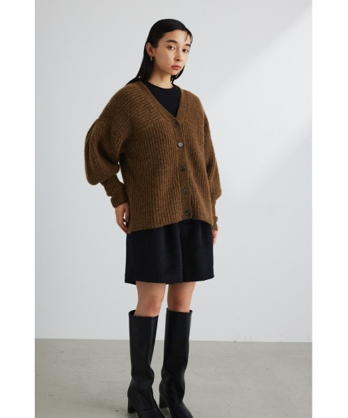 STYLEMIXER(スタイルミキサー)の「ボリュームスリーブモヘヤミックスカーデ(カーディガン/ボレロ・レディース・カーキ/ベージュ・FREE)」の5枚目の写真