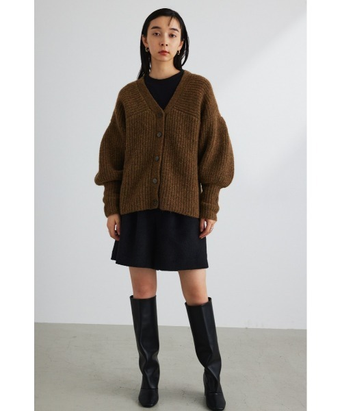 STYLEMIXER(スタイルミキサー)の「ボリュームスリーブモヘヤミックスカーデ(カーディガン/ボレロ・レディース・カーキ/ベージュ・FREE)」の6枚目の写真
