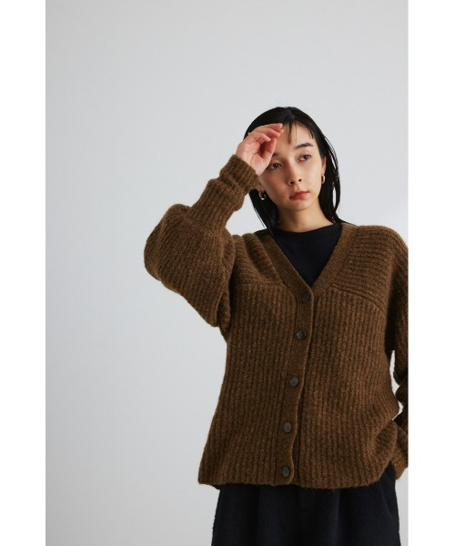 STYLEMIXER(スタイルミキサー)の「ボリュームスリーブモヘヤミックスカーデ(カーディガン/ボレロ・レディース・カーキ/ベージュ・FREE)」の7枚目の写真