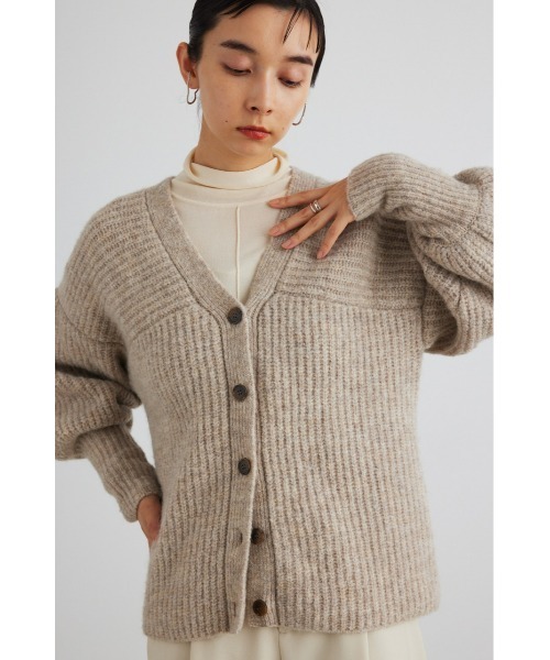 STYLEMIXER(スタイルミキサー)の「ボリュームスリーブモヘヤミックスカーデ(カーディガン/ボレロ・レディース・カーキ/ベージュ・FREE)」の16枚目の写真