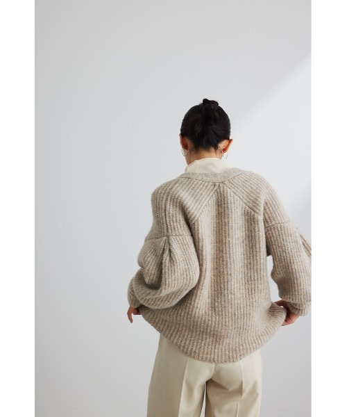 STYLEMIXER(スタイルミキサー)の「ボリュームスリーブモヘヤミックスカーデ(カーディガン/ボレロ・レディース・カーキ/ベージュ・FREE)」の18枚目の写真