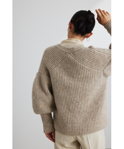 STYLEMIXER(スタイルミキサー)の「ボリュームスリーブモヘヤミックスカーデ(カーディガン/ボレロ・レディース・カーキ/ベージュ・FREE)」の19枚目の写真