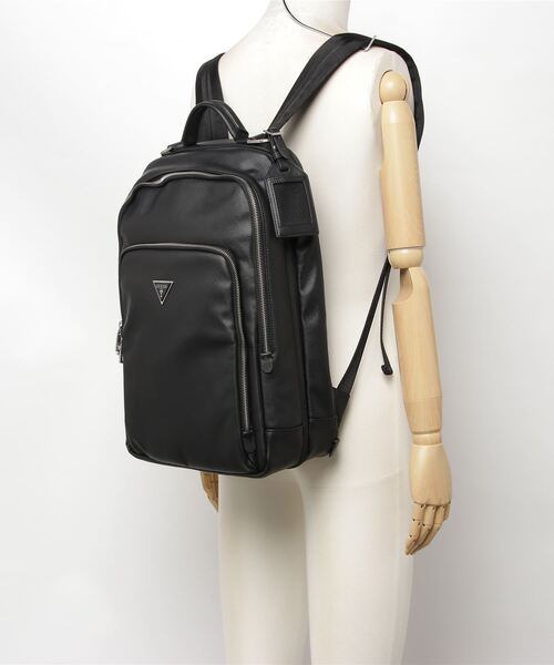 Guess（ゲス）の「CERTOSA Saffiano Smartbackpack（バックパック/リュック・メンズ・ブラック・ONE SIZE）」の4枚目の写真