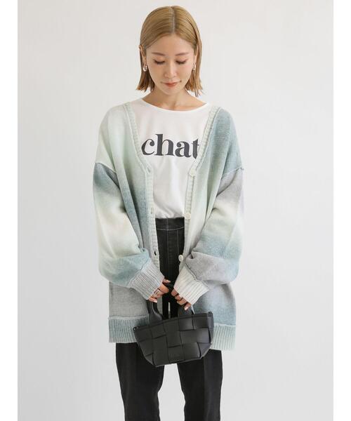 Samansa Mos2 blue（サマンサモスモスブルー）の「◎グラデーションニットカーディガン（カーディガン/ボレロ・レディース・ブラック/ブルー/ミント・ﾌﾘ-）」の19枚目の写真