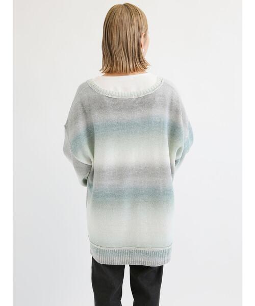 Samansa Mos2 blue（サマンサモスモスブルー）の「◎グラデーションニットカーディガン（カーディガン/ボレロ・レディース・ブラック/ブルー/ミント・ﾌﾘ-）」の10枚目の写真