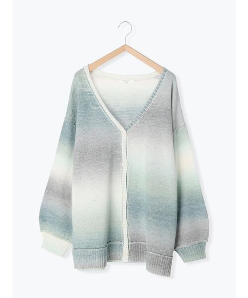 Samansa Mos2 blue（サマンサモスモスブルー）の「◎グラデーションニットカーディガン（カーディガン/ボレロ・レディース・ブラック/ブルー/ミント・ﾌﾘ-）」の13枚目の写真