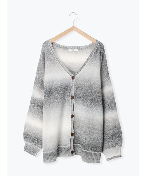 Samansa Mos2 blue（サマンサモスモスブルー）の「◎グラデーションニットカーディガン（カーディガン/ボレロ・レディース・ブラック/ブルー/ミント・ﾌﾘ-）」の14枚目の写真