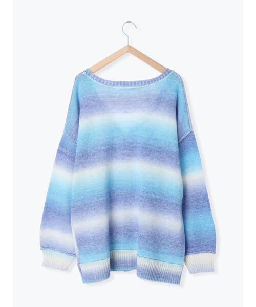 Samansa Mos2 blue（サマンサモスモスブルー）の「◎グラデーションニットカーディガン（カーディガン/ボレロ・レディース・ブラック/ブルー/ミント・ﾌﾘ-）」の16枚目の写真