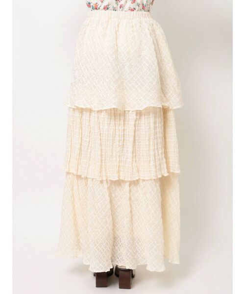 merry jenny（メリージェニー）の「checkシアーテイアードスカート（スカート・レディース・オフホワイト/アイボリー/ブラック・FREE）」の10枚目の写真