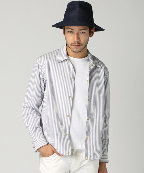 EDIFICE(エディフィス)の「◇ギザ88 80/2 サキゾメ シャツコーチジャケット(シャツ/ブラウス・メンズ・ブラック/ブルー・48/46/44)」の2枚目の写真