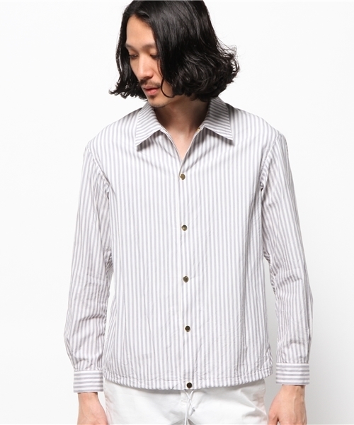 EDIFICE(エディフィス)の「◇ギザ88 80/2 サキゾメ シャツコーチジャケット(シャツ/ブラウス・メンズ・ブラック/ブルー・48/46/44)」の7枚目の写真