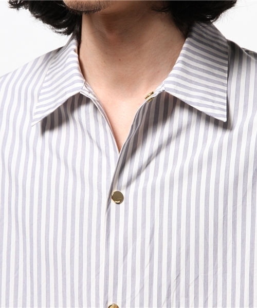 EDIFICE(エディフィス)の「◇ギザ88 80/2 サキゾメ シャツコーチジャケット(シャツ/ブラウス・メンズ・ブラック/ブルー・48/46/44)」の10枚目の写真