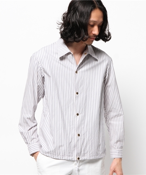 EDIFICE(エディフィス)の「◇ギザ88 80/2 サキゾメ シャツコーチジャケット(シャツ/ブラウス・メンズ・ブラック/ブルー・48/46/44)」の14枚目の写真