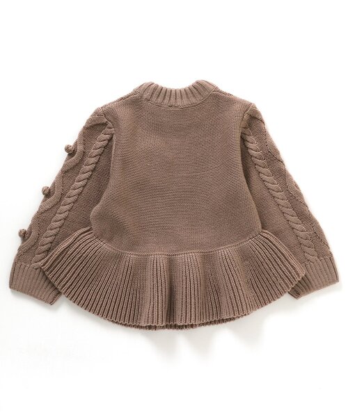 apres les cours（アプレレクール）の「WEB限定 フレアケーブルニット（ニット/セーター・キッズ・サックスブルー/ピンク/ブラウン・140/100/130/120/110/80/90）」の11枚目の写真