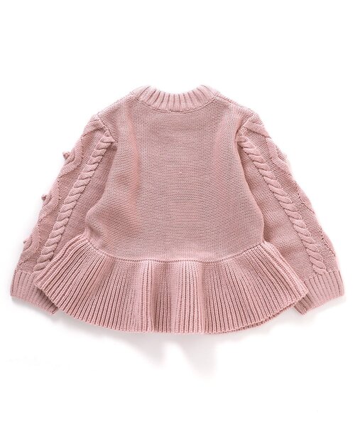 apres les cours（アプレレクール）の「WEB限定 フレアケーブルニット（ニット/セーター・キッズ・サックスブルー/ピンク/ブラウン・140/100/130/120/110/80/90）」の12枚目の写真