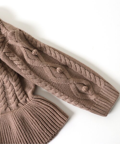 apres les cours（アプレレクール）の「WEB限定 フレアケーブルニット（ニット/セーター・キッズ・サックスブルー/ピンク/ブラウン・140/100/130/120/110/80/90）」の16枚目の写真