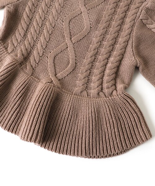 apres les cours（アプレレクール）の「WEB限定 フレアケーブルニット（ニット/セーター・キッズ・サックスブルー/ピンク/ブラウン・140/100/130/120/110/80/90）」の17枚目の写真