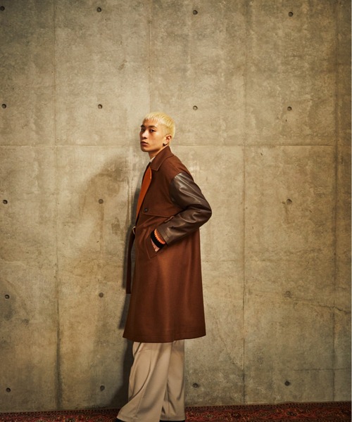 TAUPE(トープ)の「TAUPE/トープ/Leather Sleeve Wrap Coat(その他アウター・メンズ・キャメル・2)」の12枚目の写真