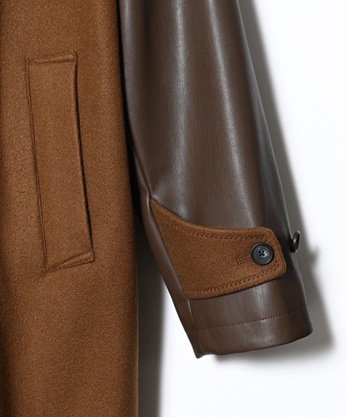 TAUPE(トープ)の「TAUPE/トープ/Leather Sleeve Wrap Coat(その他アウター・メンズ・キャメル・2)」の14枚目の写真