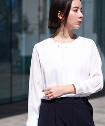 INDIVI | 【イージーケア性/接触冷感】シアーサテンストライプブラウス(シャツ/ブラウス)