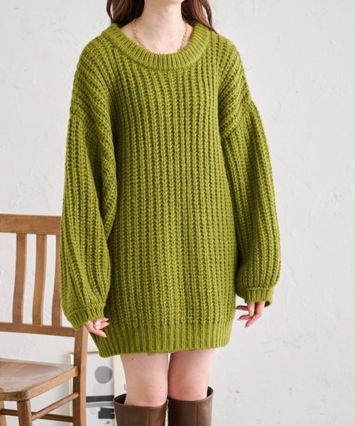 Ambre Neige（アンブルネージュ）の「ローゲージオーバーサイズニット／【WEB/EC限定商品】（ニット/セーター・レディース・ライトグリーン/ピンク/アイボリー・FREE）」の19枚目の写真