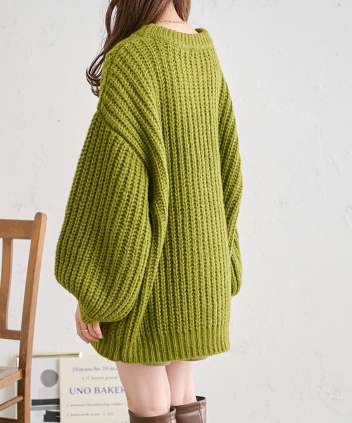 Ambre Neige（アンブルネージュ）の「ローゲージオーバーサイズニット／【WEB/EC限定商品】（ニット/セーター・レディース・ライトグリーン/ピンク/アイボリー・FREE）」の20枚目の写真