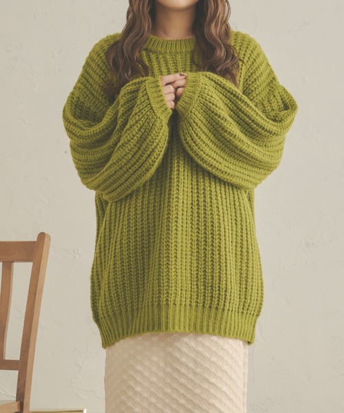 Ambre Neige（アンブルネージュ）の「ローゲージオーバーサイズニット／【WEB/EC限定商品】（ニット/セーター・レディース・ライトグリーン/ピンク/アイボリー・FREE）」の10枚目の写真