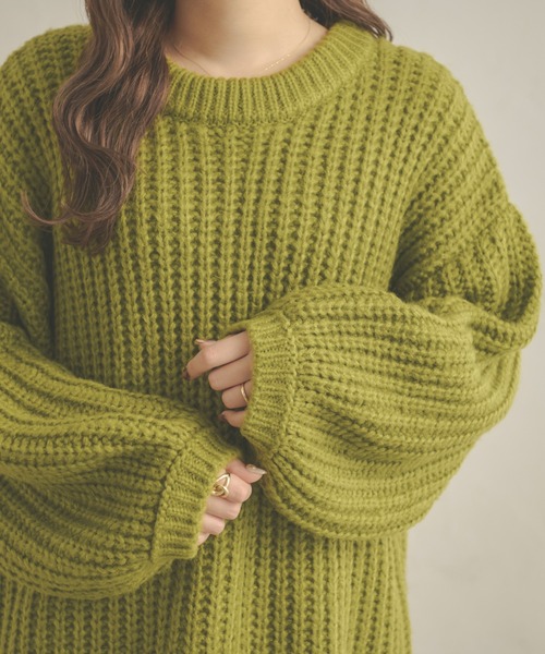 Ambre Neige（アンブルネージュ）の「ローゲージオーバーサイズニット／【WEB/EC限定商品】（ニット/セーター・レディース・ライトグリーン/ピンク/アイボリー・FREE）」の9枚目の写真