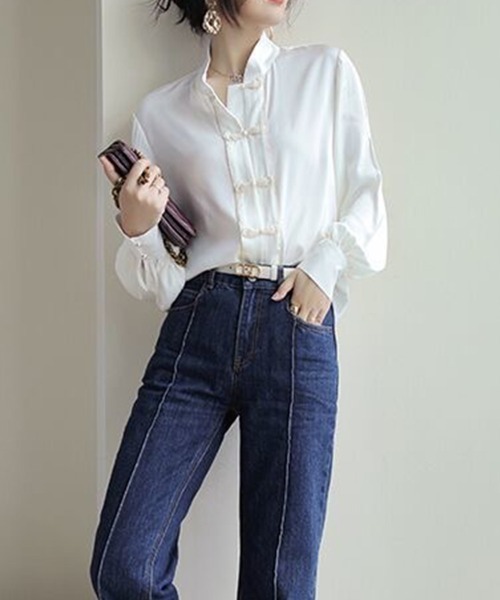 Coo+i（クーイ）の「チャイナブラウス（シャツ/ブラウス・レディース・ホワイト・FREE）」の5枚目の写真