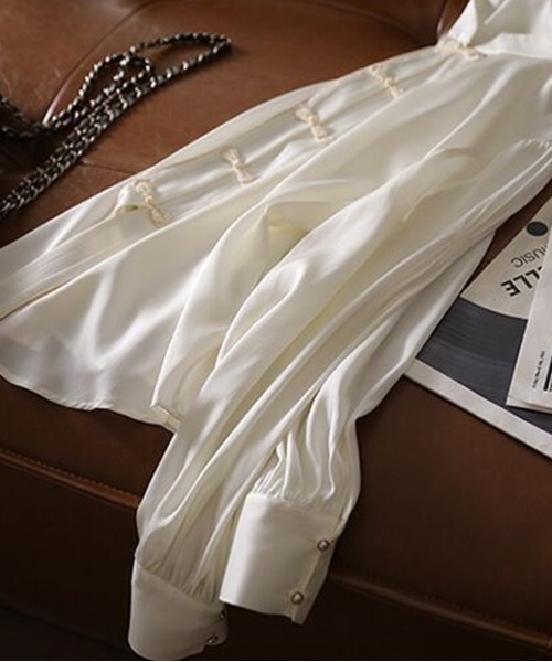 Coo+i（クーイ）の「チャイナブラウス（シャツ/ブラウス・レディース・ホワイト・FREE）」の6枚目の写真