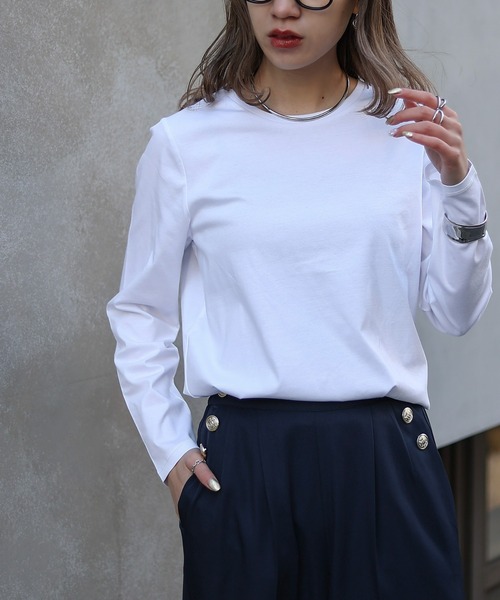 COLONY 2139（コロニートゥーワンスリーナイン）の「スマート長袖クルーTシャツ（Tシャツ/カットソー・レディース・ホワイト/ブラック/ライトグレー・SMALL/MEDIUM/LARGE）」の2枚目の写真
