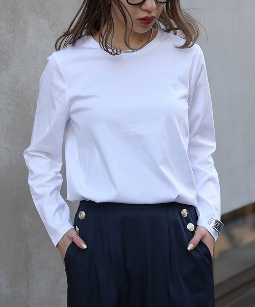 COLONY 2139（コロニートゥーワンスリーナイン）の「スマート長袖クルーTシャツ（Tシャツ/カットソー・レディース・ホワイト/ブラック/ライトグレー・SMALL/MEDIUM/LARGE）」の4枚目の写真