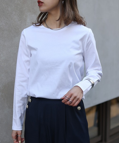 COLONY 2139（コロニートゥーワンスリーナイン）の「スマート長袖クルーTシャツ（Tシャツ/カットソー・レディース・ホワイト/ブラック/ライトグレー・SMALL/MEDIUM/LARGE）」の8枚目の写真