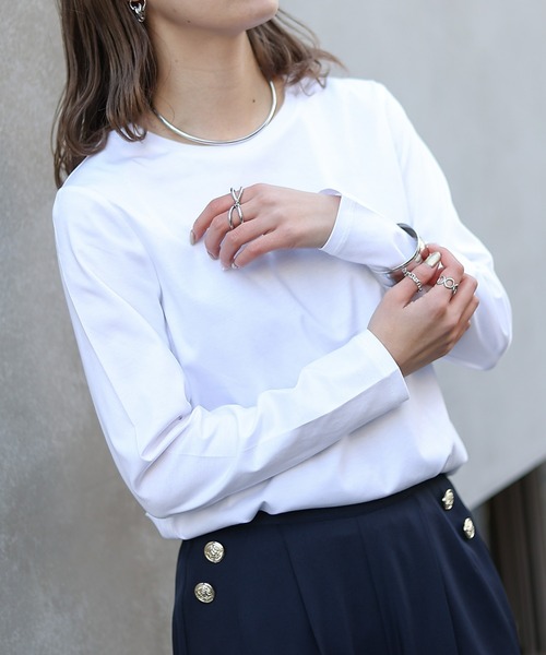 COLONY 2139（コロニートゥーワンスリーナイン）の「スマート長袖クルーTシャツ（Tシャツ/カットソー・レディース・ホワイト/ブラック/ライトグレー・SMALL/MEDIUM/LARGE）」の7枚目の写真