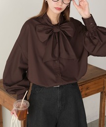 バイカラー」に該当するシャツ/ブラウス（リボン）ファッション