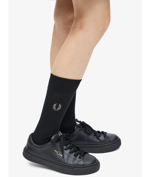 FRED PERRY(フレッドペリー)の「Embroidered Socks(ソックス/靴下・メンズ・ブラック/ホワイト/ネイビー・25-27/23-25)」の3枚目の写真