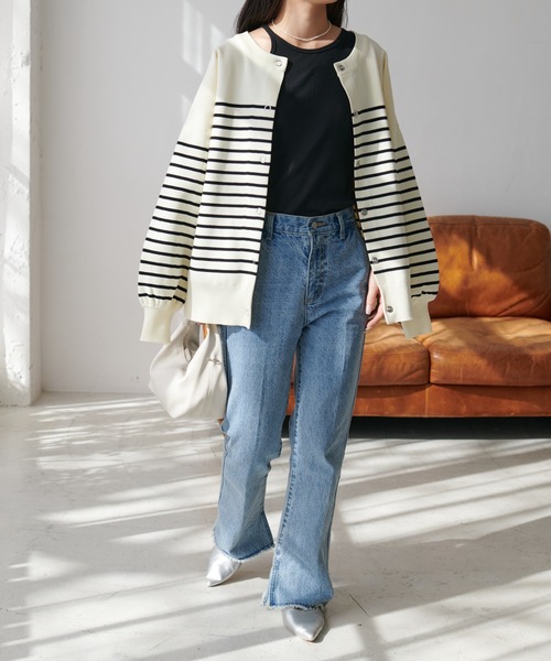 DISCOAT（ディスコート）の「リブスリットアメスリタンクトップ（タンクトップ・レディース・ブラック/モカ/アイボリー/サックスブルー・MEDIUM/LARGE）」の12枚目の写真