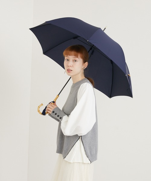 Paradise Picnic(パラダイスピクニック)の「タッセル付きバンブーハンドル長雨傘(長傘・レディース・ベージュ/イエロー/ネイビー/パープル/レッド・FREE)」の8枚目の写真
