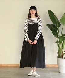 ソフトタフタタックキャミワンピース