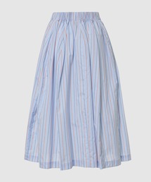 爽やかなストライプが印象的【MARNI】ポプリン ワイド スカート ブルー ポプリン製ストライプワイドスカート | Marni