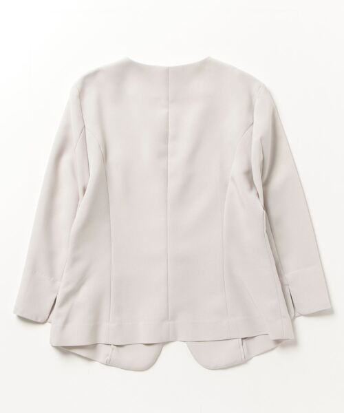 TRUDEA（トルディア）の「(UVカット,吸水速乾,接触冷感,ウォッシャブル)カチオンカラーレスジャケット（ノーカラージャケット・レディース・ネイビー/ライトグレー/グレイッシュベージュ/ブラック・LARGE/MEDIUM/X-LARGE）」の6枚目の写真